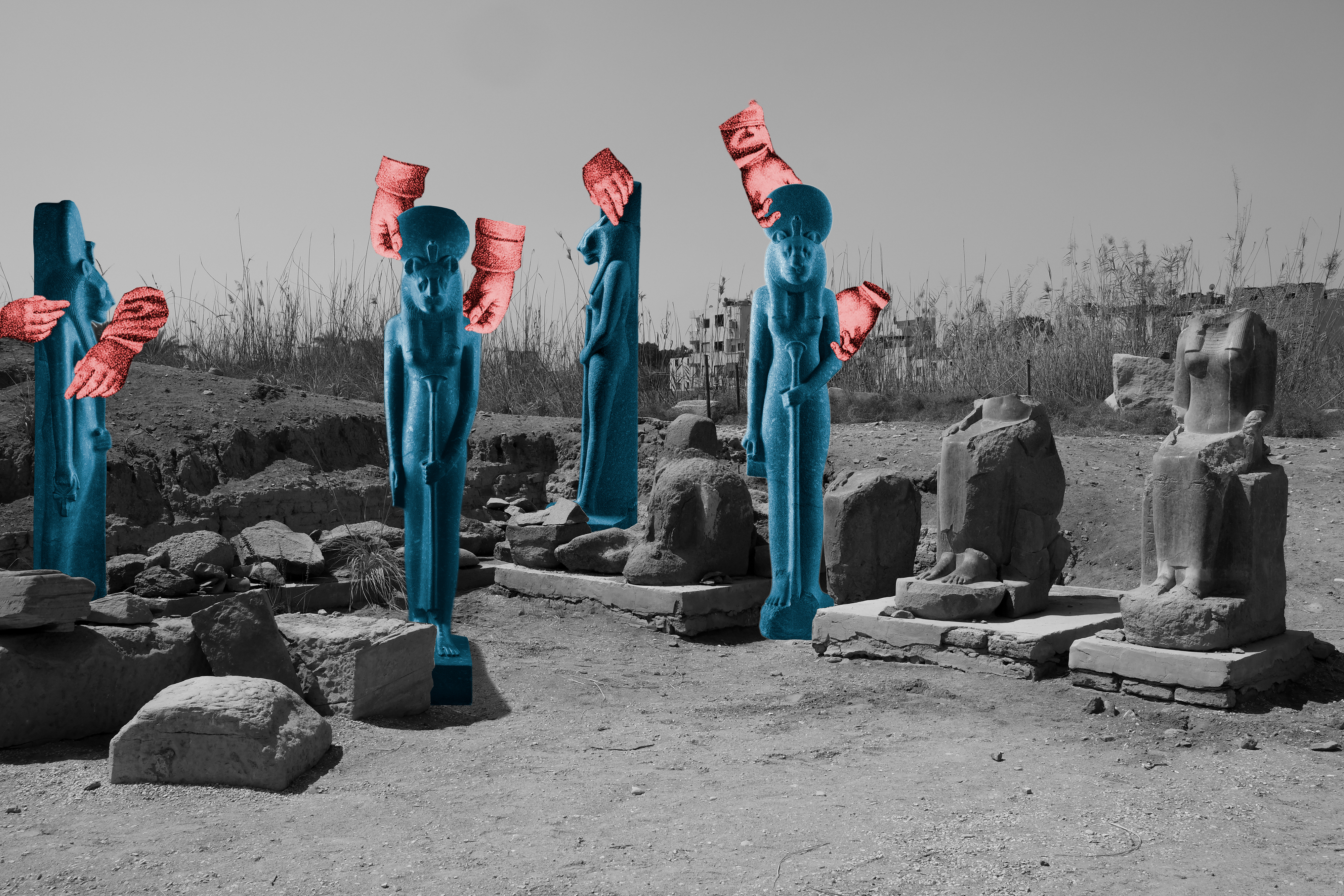 Foto: Sara Sallam (geb. 1991), A Broken Circle of Sisters, 2024, Standbild aus einem Zweikanal-Video, 24:33 Min., im Auftrag des Museo Egizio, Turin